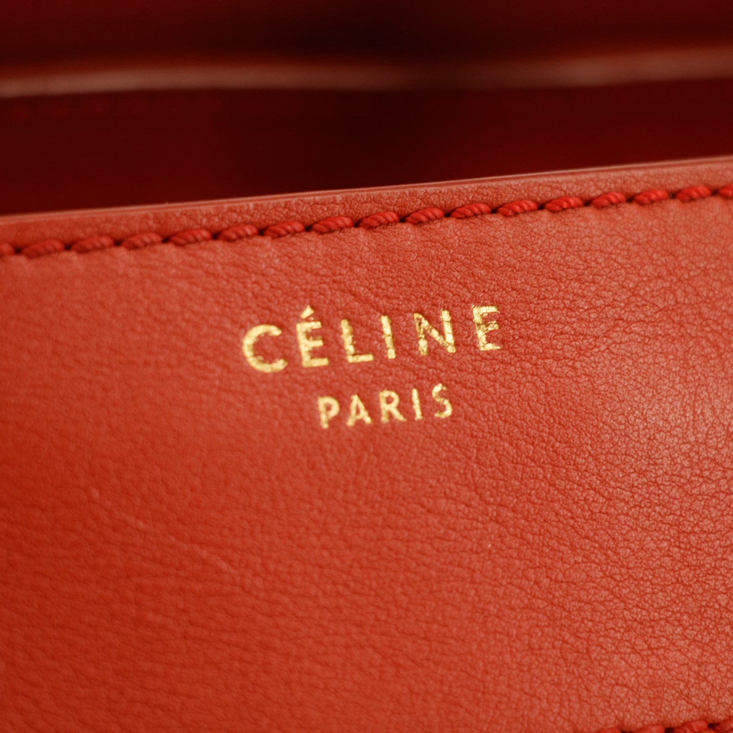 Celine Leather Red Luggage Micro Tote #5235