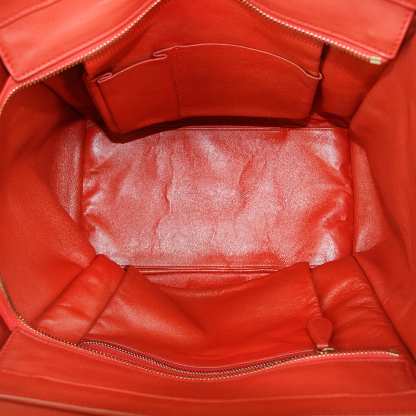 Celine Leather Red Luggage Micro Tote #5235