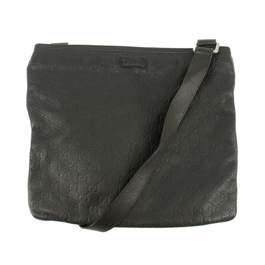 Gucci GG Guccisima Leather Black Slim Messanger Bag #5289