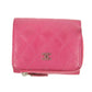 Chanel Caviar Calfshin Leather Pink Trifold Wallet #5342
