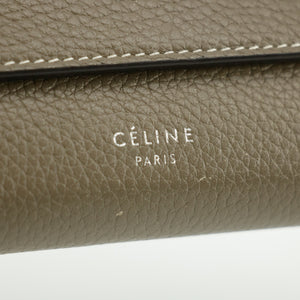 Celine Long Flap Calfskin Leather Grey Wallet #5874