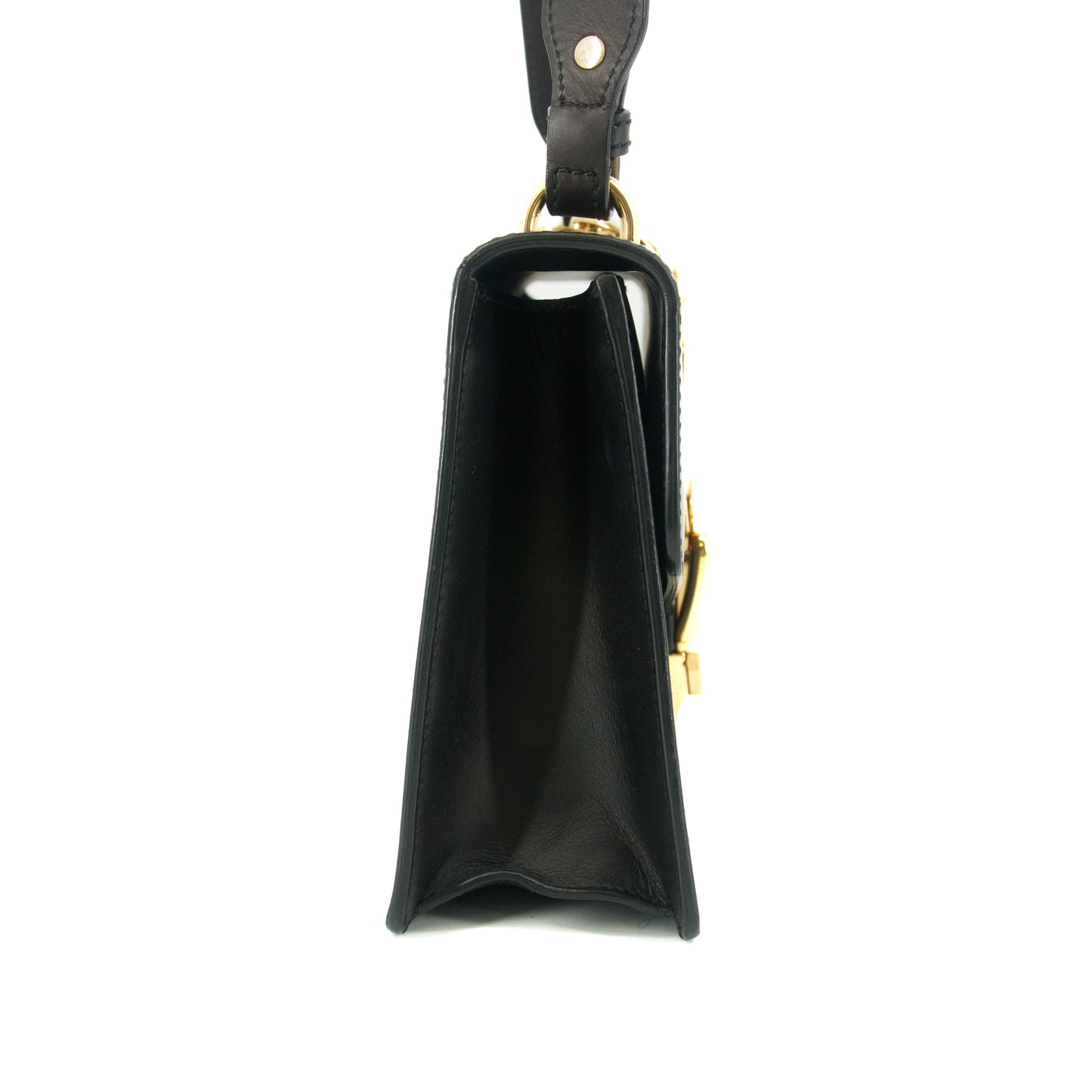 Gucci Black Sherry Line Leather Shoulder Bag #7685