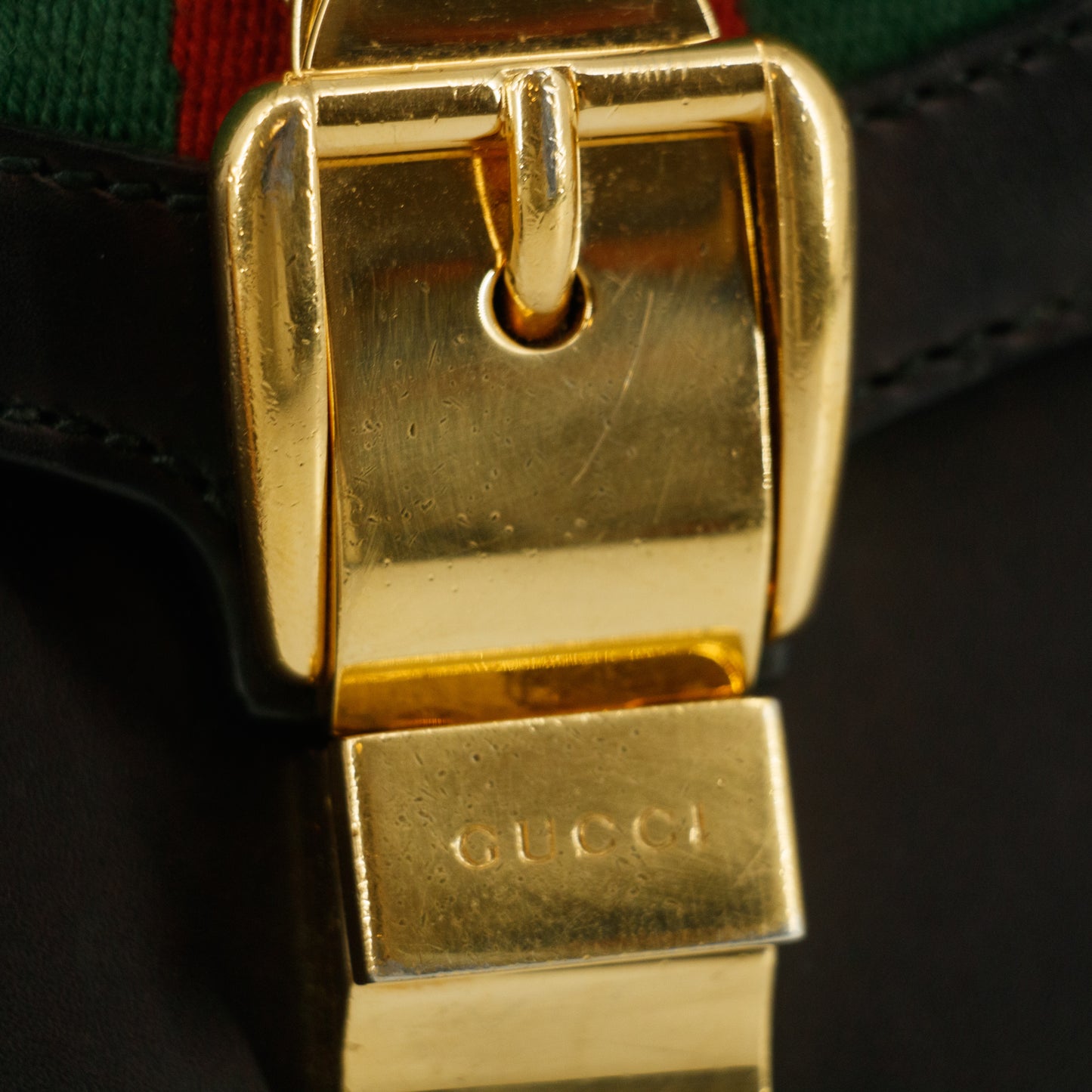 Gucci Black Sherry Line Leather Shoulder Bag #7685