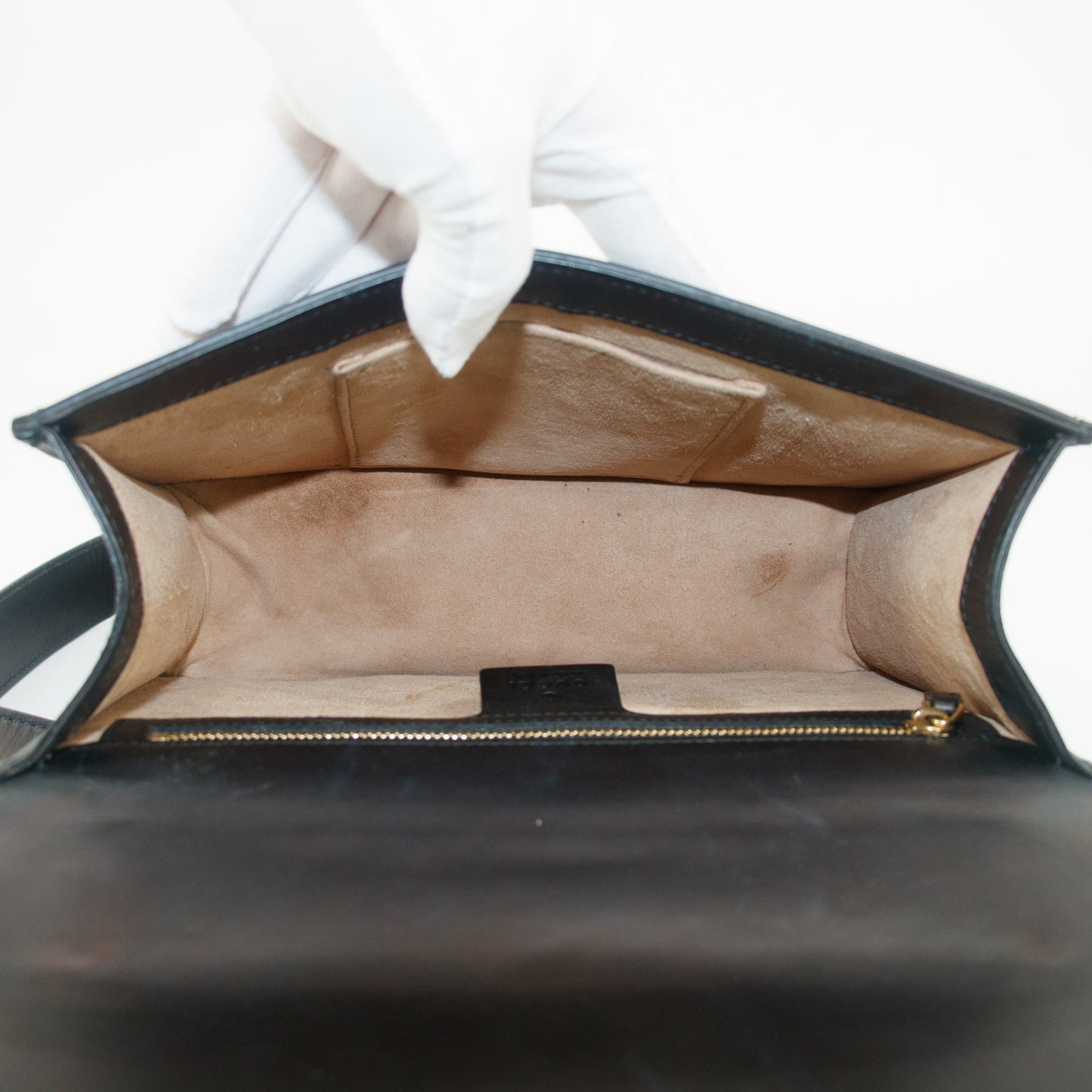 Gucci Black Sherry Line Leather Shoulder Bag #7685