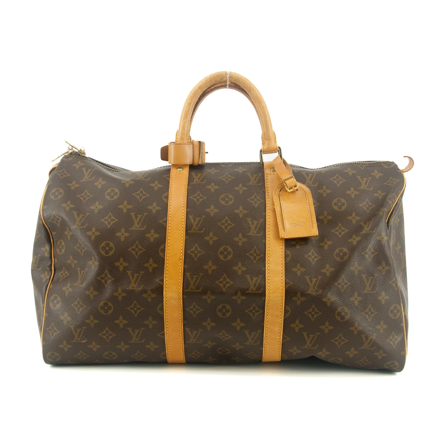 Louis Vuitton Monogram Canvas Brown Keepall 50 Boston Bag #9206