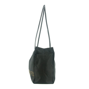 Fendi Shoulder Bag Zucchino Canvas Leather Black #9207