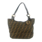 Fendi Shoulder Bag Zucca Canvas Leather Khaki Brown #9210