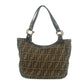 Fendi Shoulder Bag Zucca Canvas Leather Khaki Brown #9210