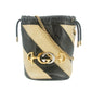 Gucci Calfskin Diagonal Striped Mini Bucket Bag Black #9218