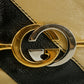 Gucci Calfskin Diagonal Striped Mini Bucket Bag Black #9218