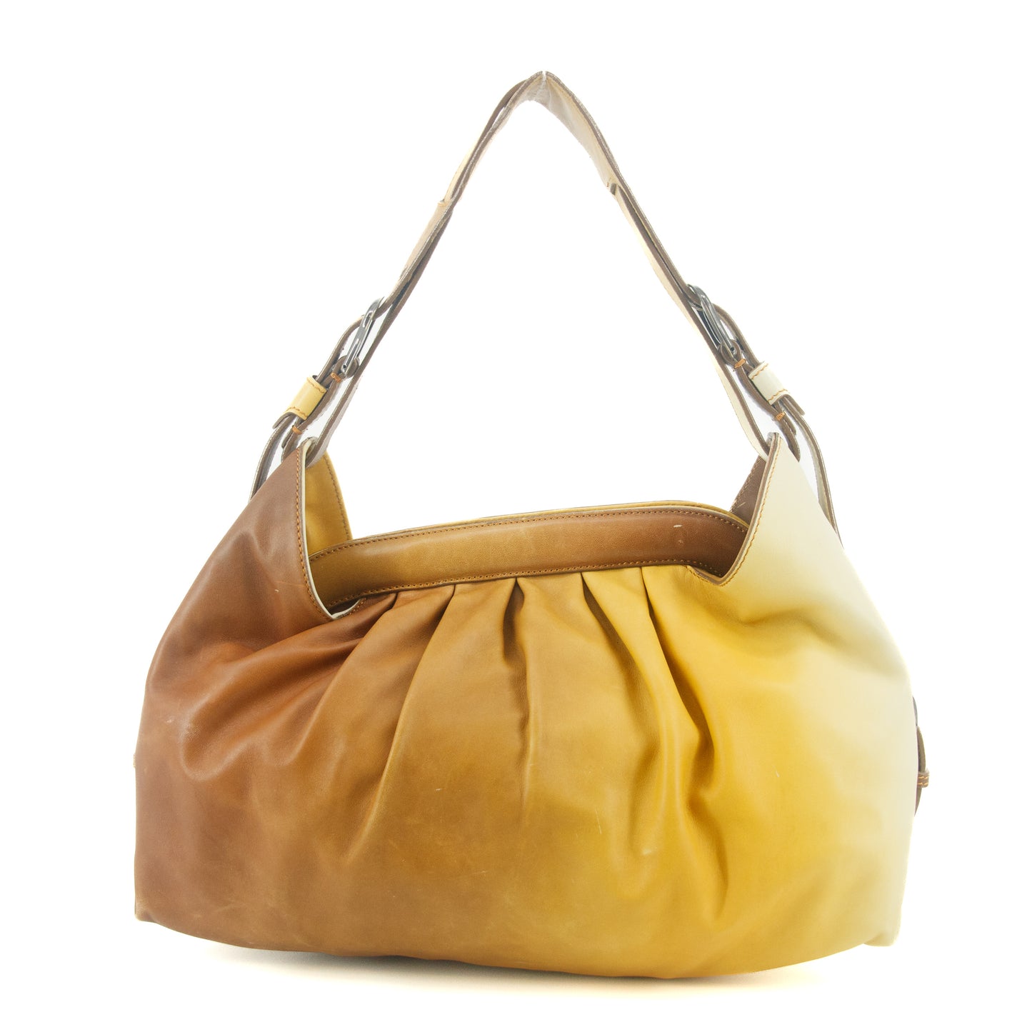 Fendi Gradient Leather Orange Vintage Shoulder Bag #9307
