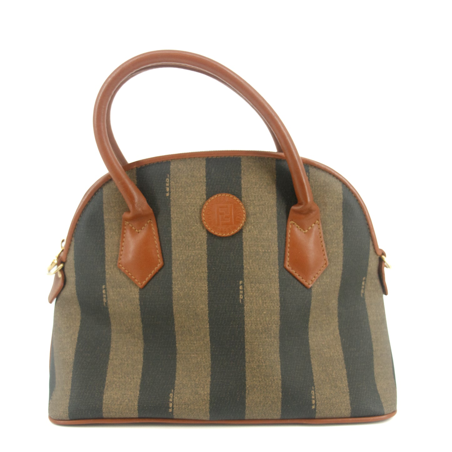 Fendi Pecan Pattern 2-Way Shoulder Bag PVC Leather Beige Black Camel #9352