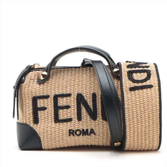 Fendi By The Way Mini Raffia Straw 2 Way Shoulder Bag #2357