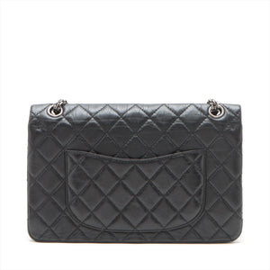 Chanel Matelasse 2.55 Large Leather Double Flap Double Chain Bag Black Gunmetal Fittings 16886927 A37587 #2429