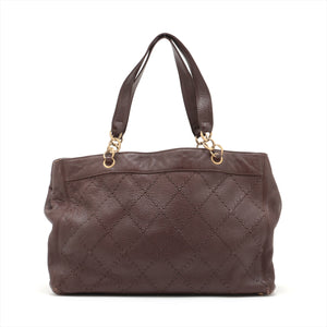 Chanel Ultra Stitch Leather Chain Tote Bag Brown Gold Metal Fittings 8493001  #2425