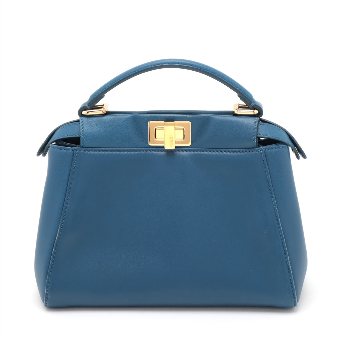 Fendi Mini Peek-a-boo Leather 2 Way Handbag Blue 8BN244 -#2501