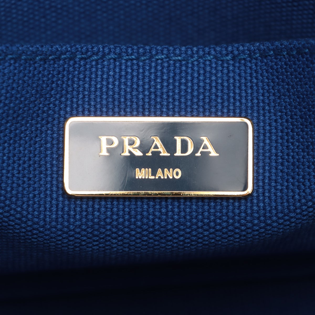 Prada Canapa Logo Tote Blue Medium #2503