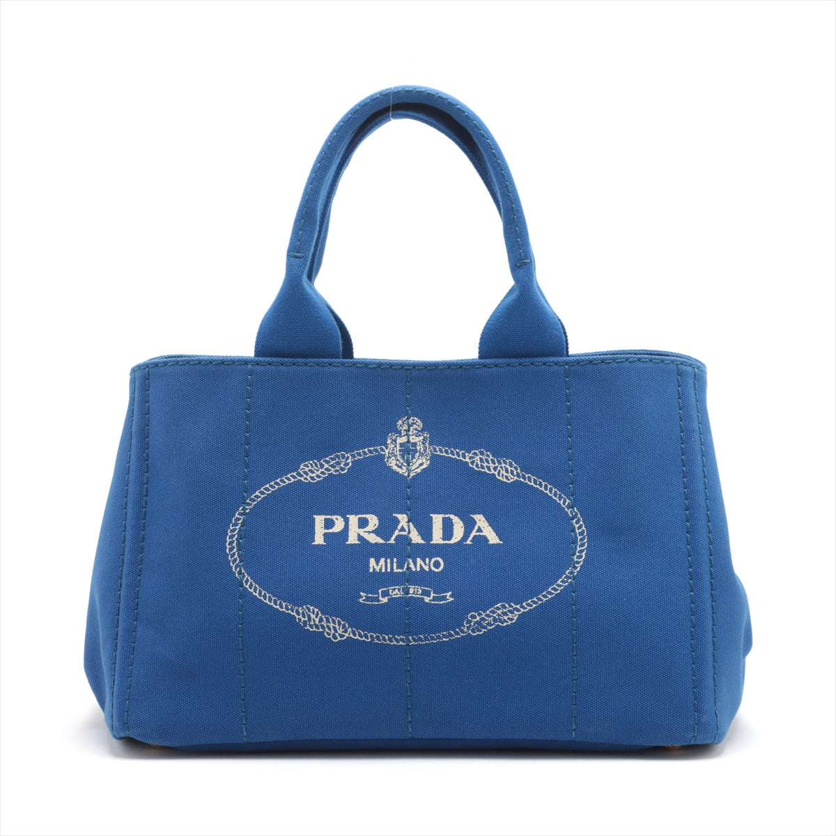 Prada Canapa Logo Tote Blue Medium #2503