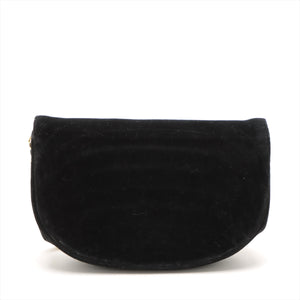 Chanel Black Suede Half Moon Coco Mark Chain Shoulder Bag #3744