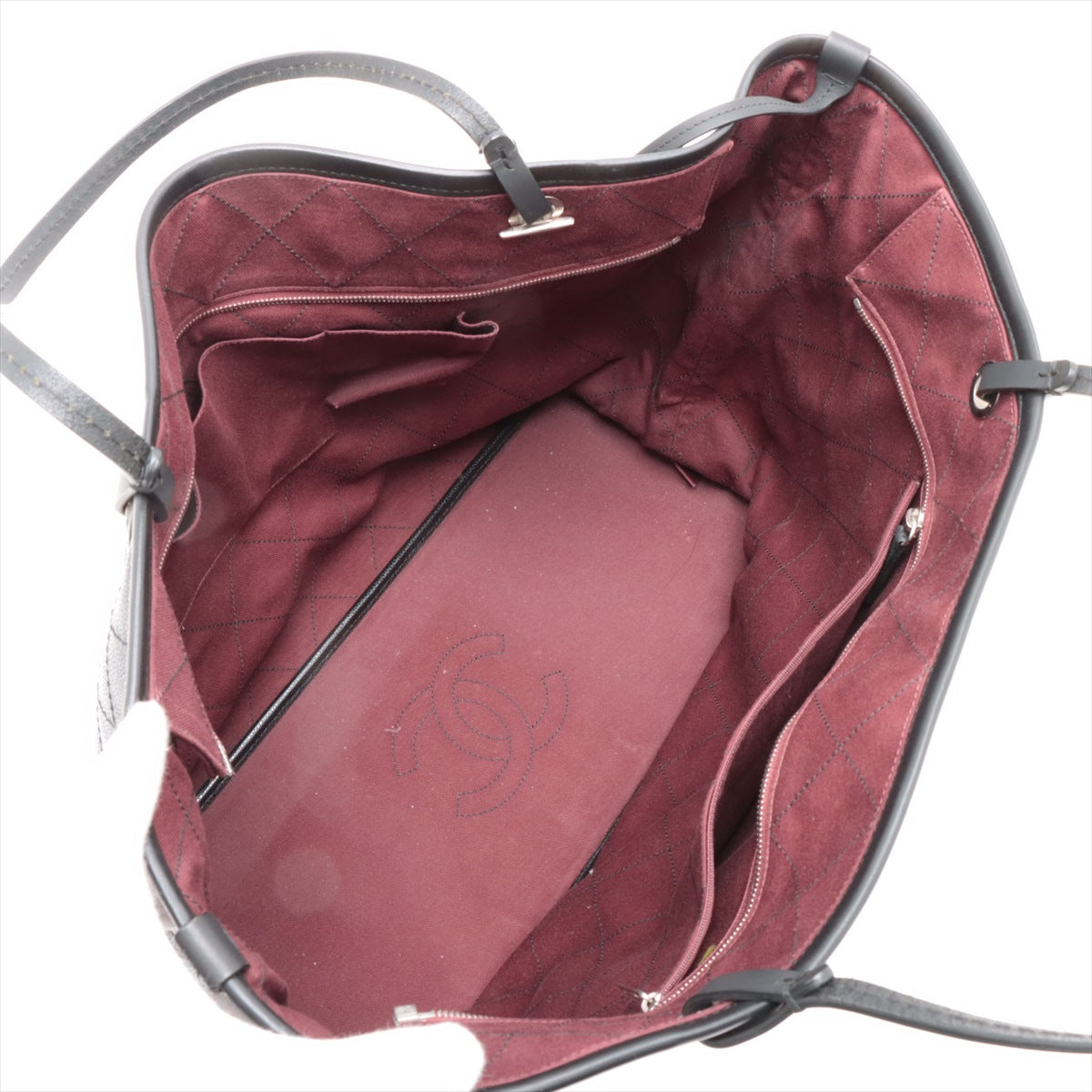 Chanel On The Road Caviar Skin Black Tote Bag 19 Series #3746