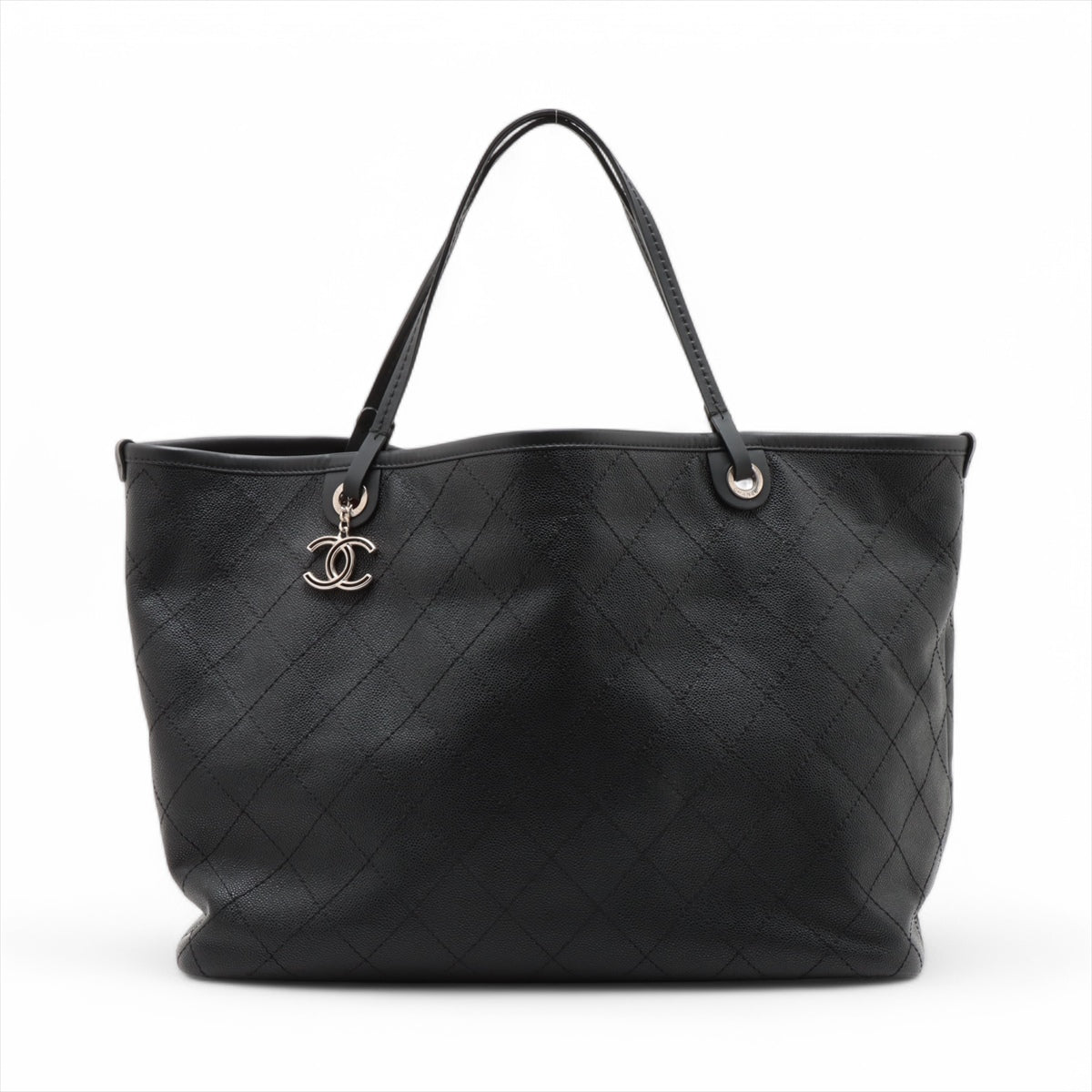Chanel On The Road Caviar Skin Black Tote Bag 19 Series #3746