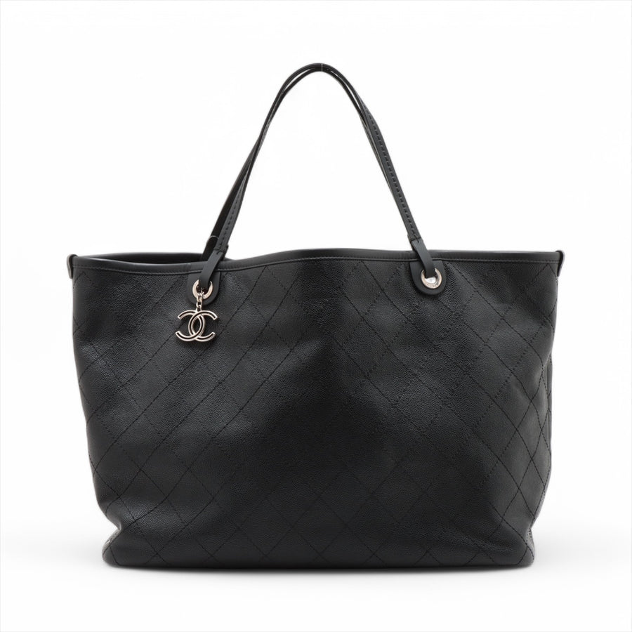 Chanel On The Road Caviar Skin Black Tote Bag 19 Series #3746