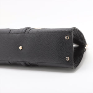 Gucci Leather Hand bag Black 130995  #1973