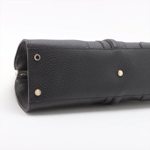 Gucci Leather Hand bag Black 130995  #1973
