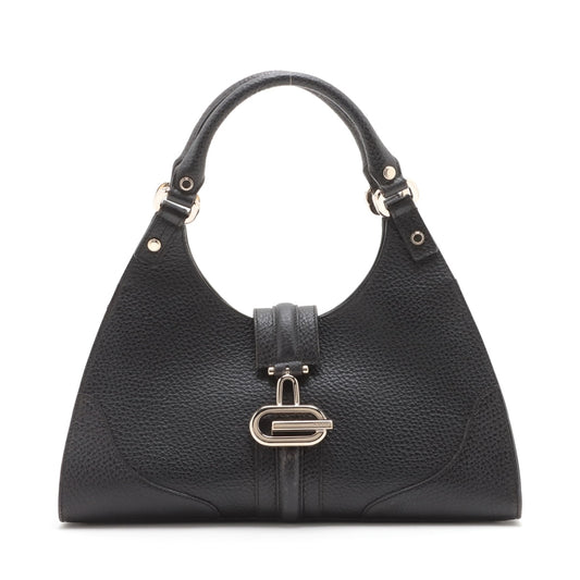 Gucci Leather Hand bag Black 130995  #1973