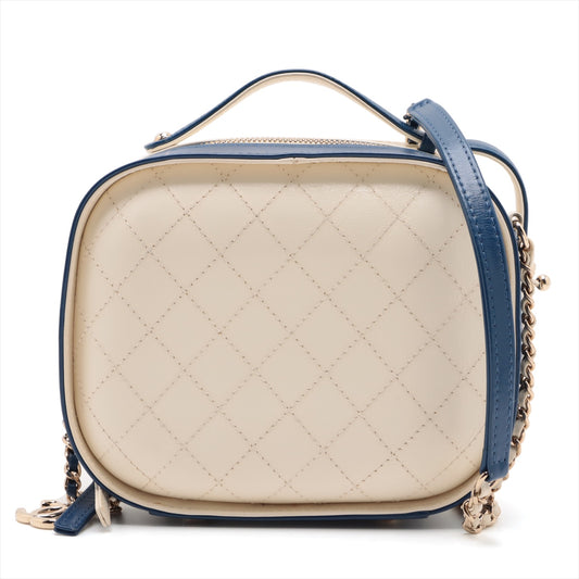 Chanel Matelasse Leather 2 Way Shoulder Bag Blue x White Gold Metal Fittings 27149464 -SKU #2347