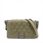 Chanel Celtic Boy 25 Flap Chesterfield Green Gunmetal Shoulder Bag #3745