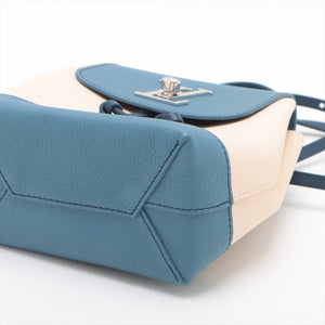 Louis Vuitton LockMe Calfskin Leather Backpack Blue/Beige DU0178 #1926