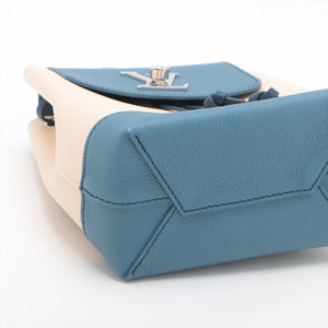 Louis Vuitton LockMe Calfskin Leather Backpack Blue/Beige DU0178 #1926