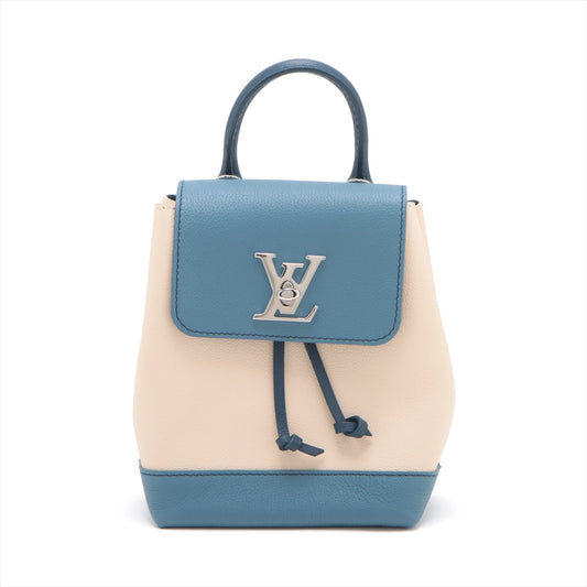 Louis Vuitton LockMe Calfskin Leather Backpack Blue/Beige DU0178 #1926