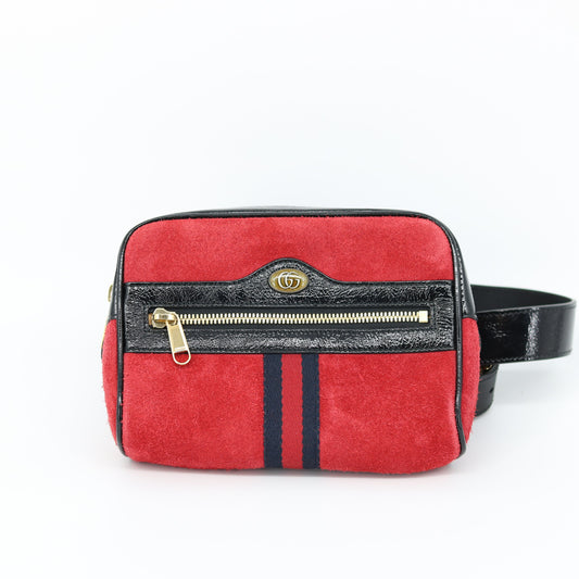 Gucci Ophidia Red Suede Belt Bag