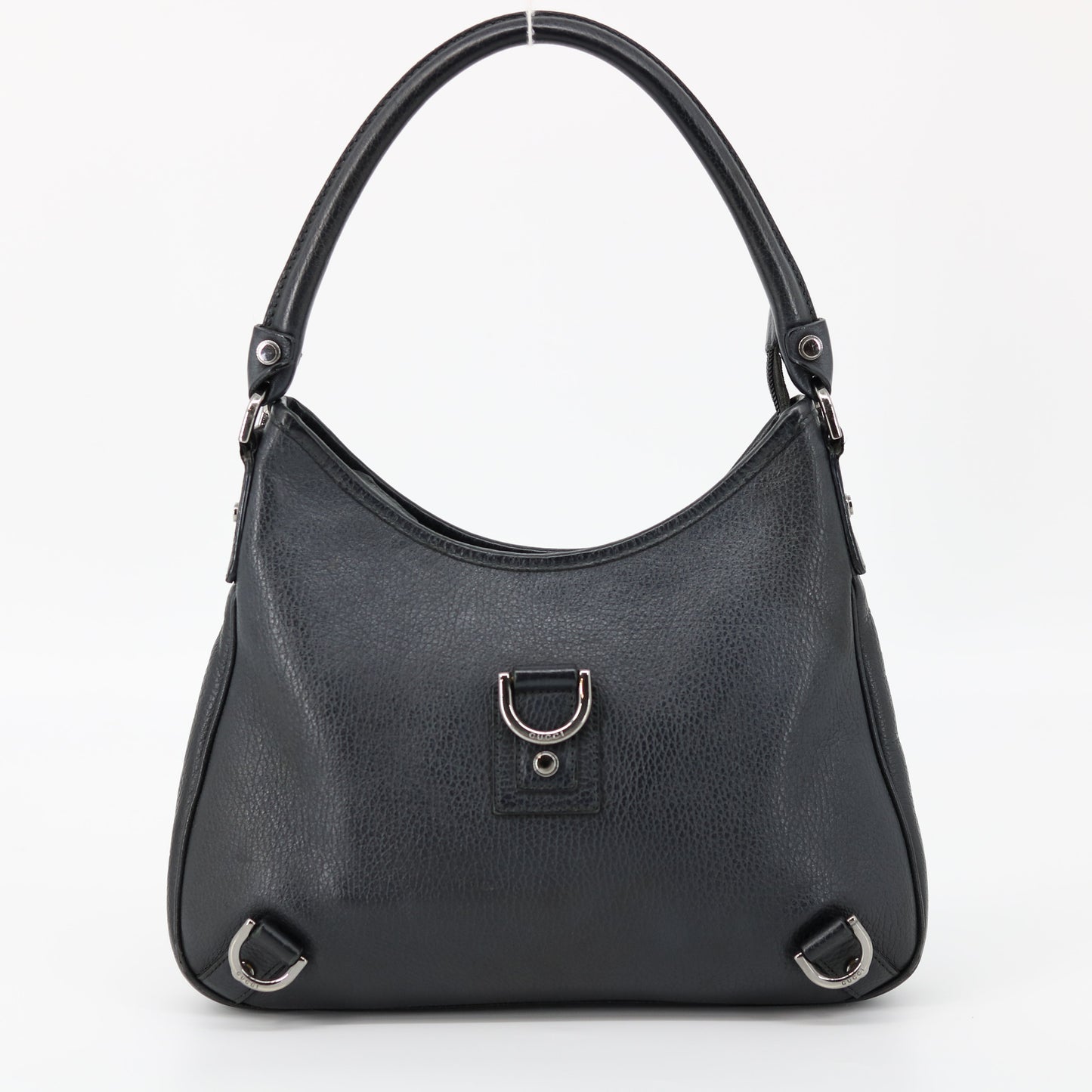 Gucci Black Pebbled Leather Abbey D Ring Shoulder Bag