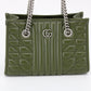 Gucci GG Green Leather Marmont Tote Bag