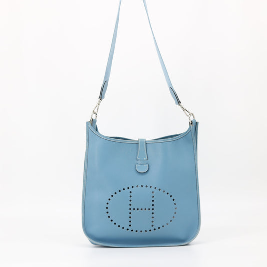 Hermes Blue Evelyne GM