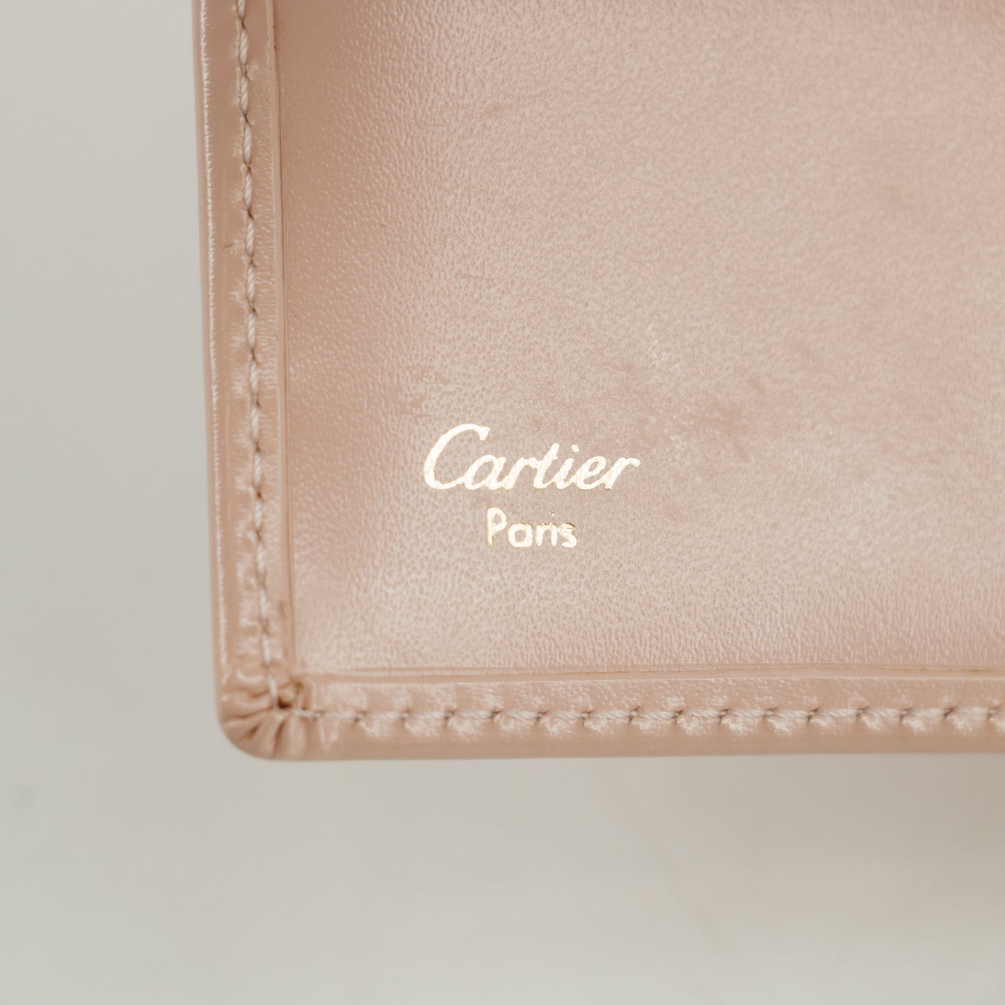 Cartier Pink Leather Compact French Wallet #3020