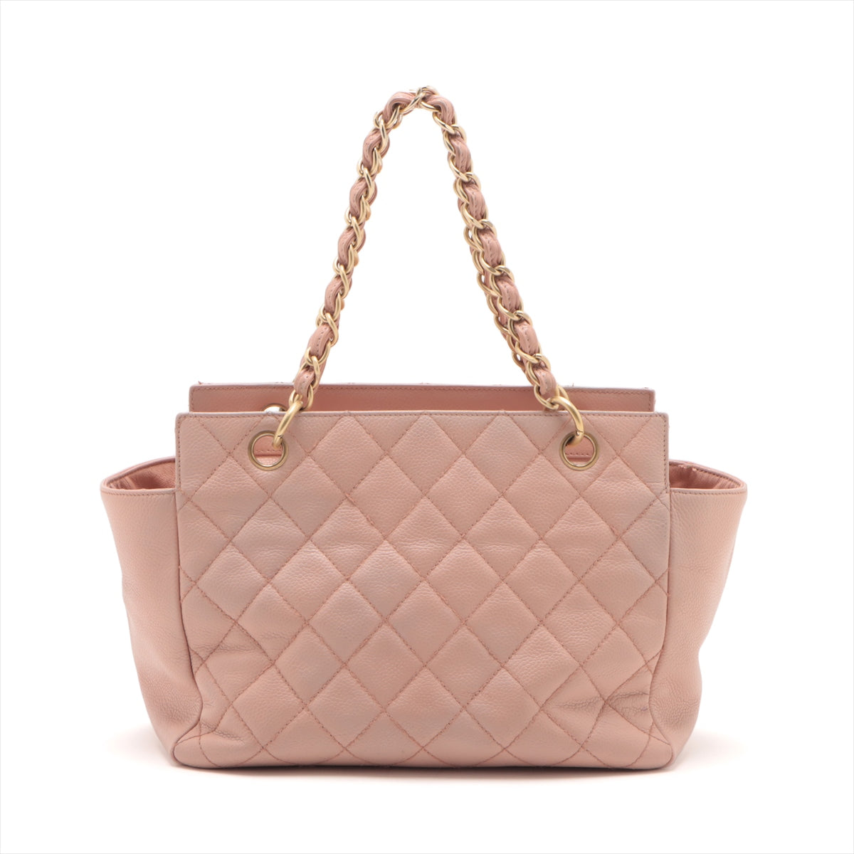 Chanel Matelasse Caviar Skin Handbag Pink Gold Metal Fittings Tote Bag