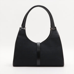 Gucci GG Canvas Jackie Canvas &amp; Leather Shoulder bag Black x Navy 002 1067 #1986