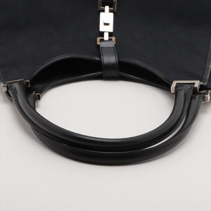 Gucci GG Canvas Jackie Canvas &amp; Leather Shoulder bag Black x Navy 002 1067 #1986