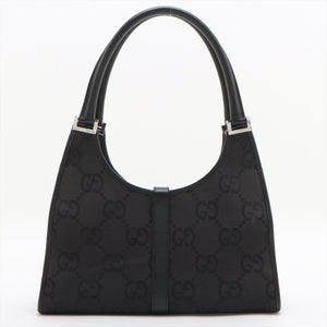 Gucci Jumbo GG Jackie Canvas & Leather Black Hand Bag #1938