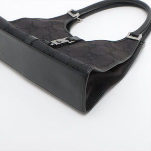 Gucci Jumbo GG Jackie Canvas & Leather Black Hand Bag #1938