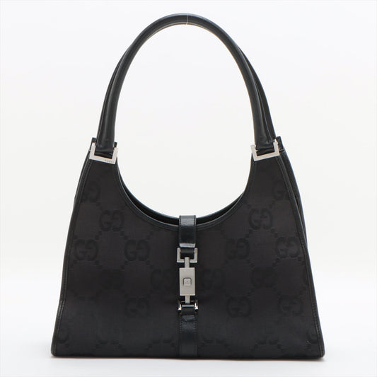 Gucci Jumbo GG Jackie Canvas & Leather Black Hand Bag #1938