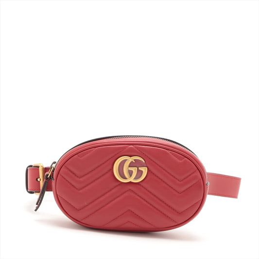 Gucci GG Marmont Leather Waist Bag Red #2147