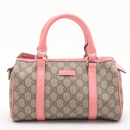 Gucci GG Supreme PVC &amp; leather Hand bag Beige×Pink 193604 #2431