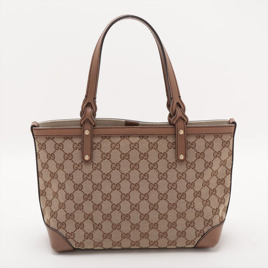 Gucci GG Canvas Canvas &amp; Leather Hand bag Beige 269878 #2438