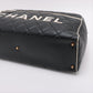 Chanel Logo Matelasse Black Quilted Calfskin Bowler Boston Bag #2424