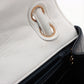 Chanel V Stitch Lambskin Shoulder bag White x navy Gold Metal Fittings #2489